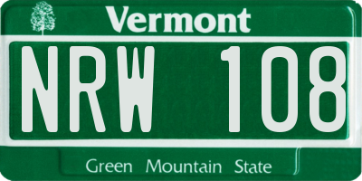 VT license plate NRW108