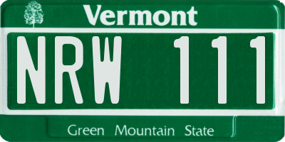 VT license plate NRW111