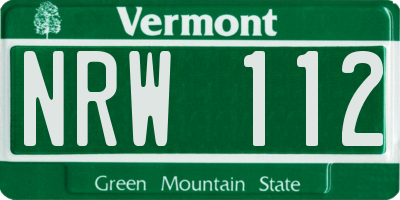 VT license plate NRW112