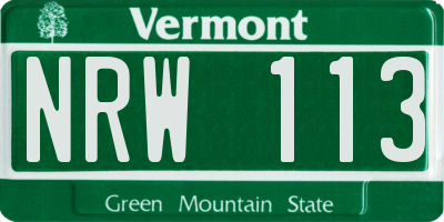 VT license plate NRW113