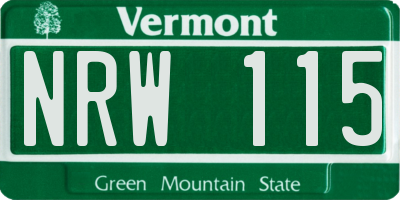 VT license plate NRW115