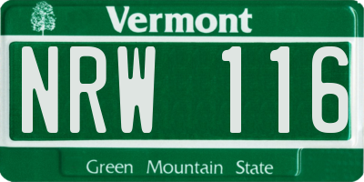 VT license plate NRW116