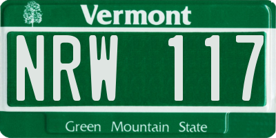 VT license plate NRW117