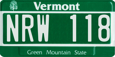 VT license plate NRW118