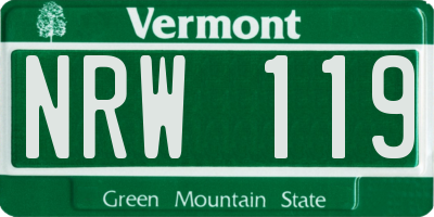 VT license plate NRW119