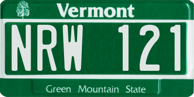 VT license plate NRW121