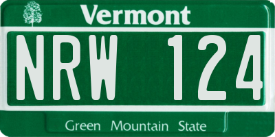 VT license plate NRW124