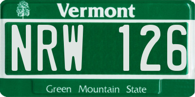 VT license plate NRW126