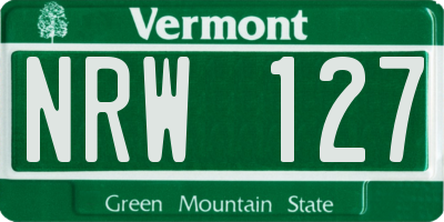 VT license plate NRW127