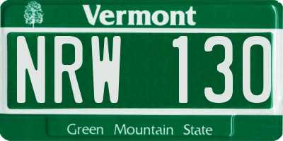 VT license plate NRW130