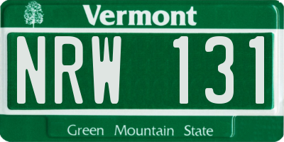 VT license plate NRW131
