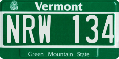 VT license plate NRW134