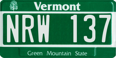 VT license plate NRW137