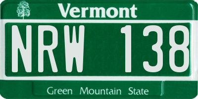 VT license plate NRW138