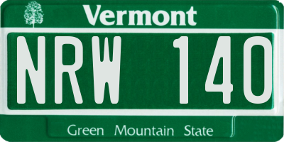 VT license plate NRW140