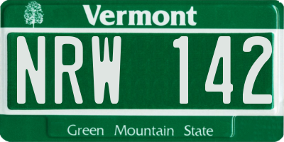 VT license plate NRW142