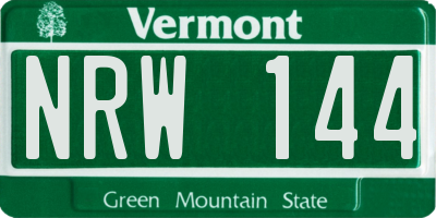 VT license plate NRW144