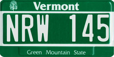 VT license plate NRW145