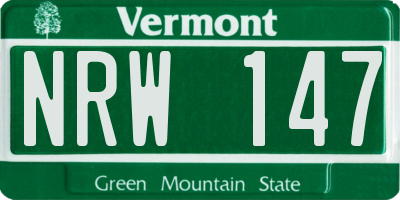 VT license plate NRW147