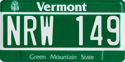 VT license plate NRW149