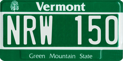 VT license plate NRW150