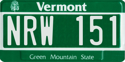 VT license plate NRW151