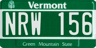 VT license plate NRW156
