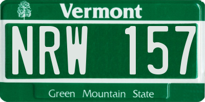 VT license plate NRW157