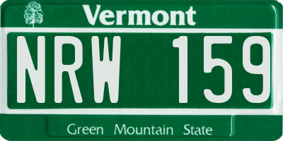 VT license plate NRW159
