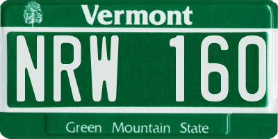 VT license plate NRW160