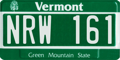 VT license plate NRW161