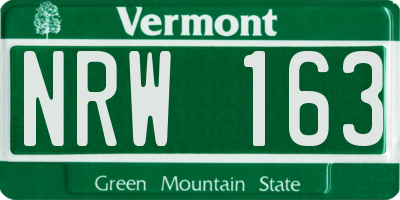 VT license plate NRW163