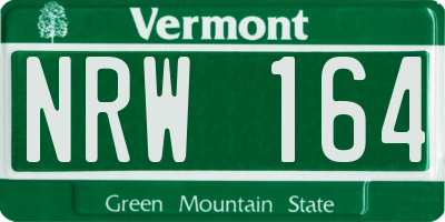 VT license plate NRW164