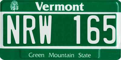 VT license plate NRW165