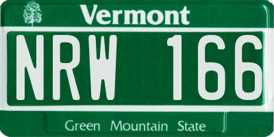 VT license plate NRW166