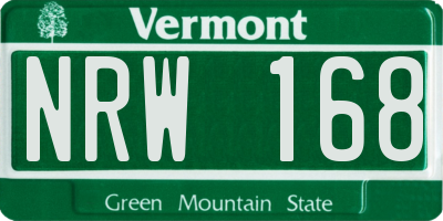 VT license plate NRW168