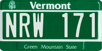 VT license plate NRW171