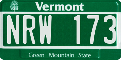 VT license plate NRW173