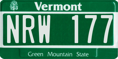 VT license plate NRW177