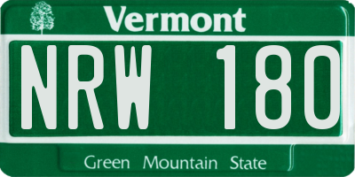 VT license plate NRW180