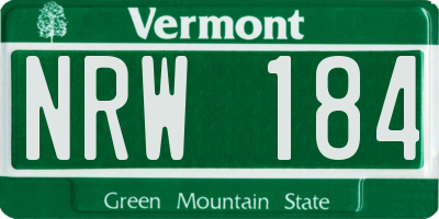 VT license plate NRW184