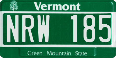 VT license plate NRW185