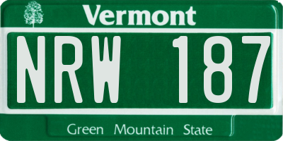 VT license plate NRW187