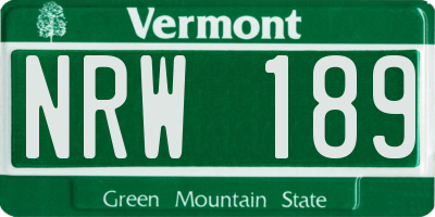 VT license plate NRW189