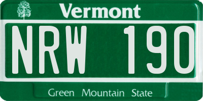 VT license plate NRW190
