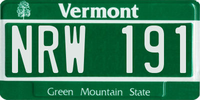 VT license plate NRW191
