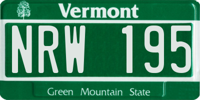 VT license plate NRW195