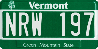 VT license plate NRW197