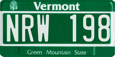 VT license plate NRW198
