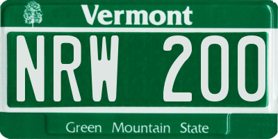 VT license plate NRW200